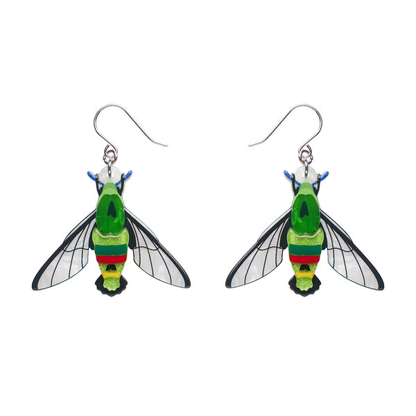 Glimmer the Hawk Moth Drop Earrings