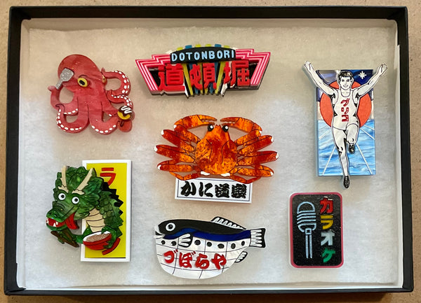 Gory Dorky Dotonbori Brooch Set