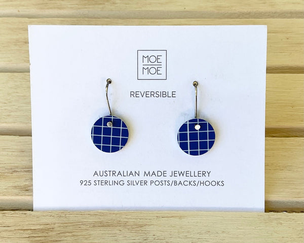 MOE MOE COOL TERRAZZO GRID SMALL CIRCLE DROP EARRINGS