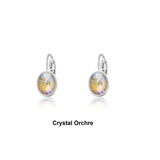 Swarovski Crystal oval 'Ochre Delight Lacquer' earrings - rhodium plated
